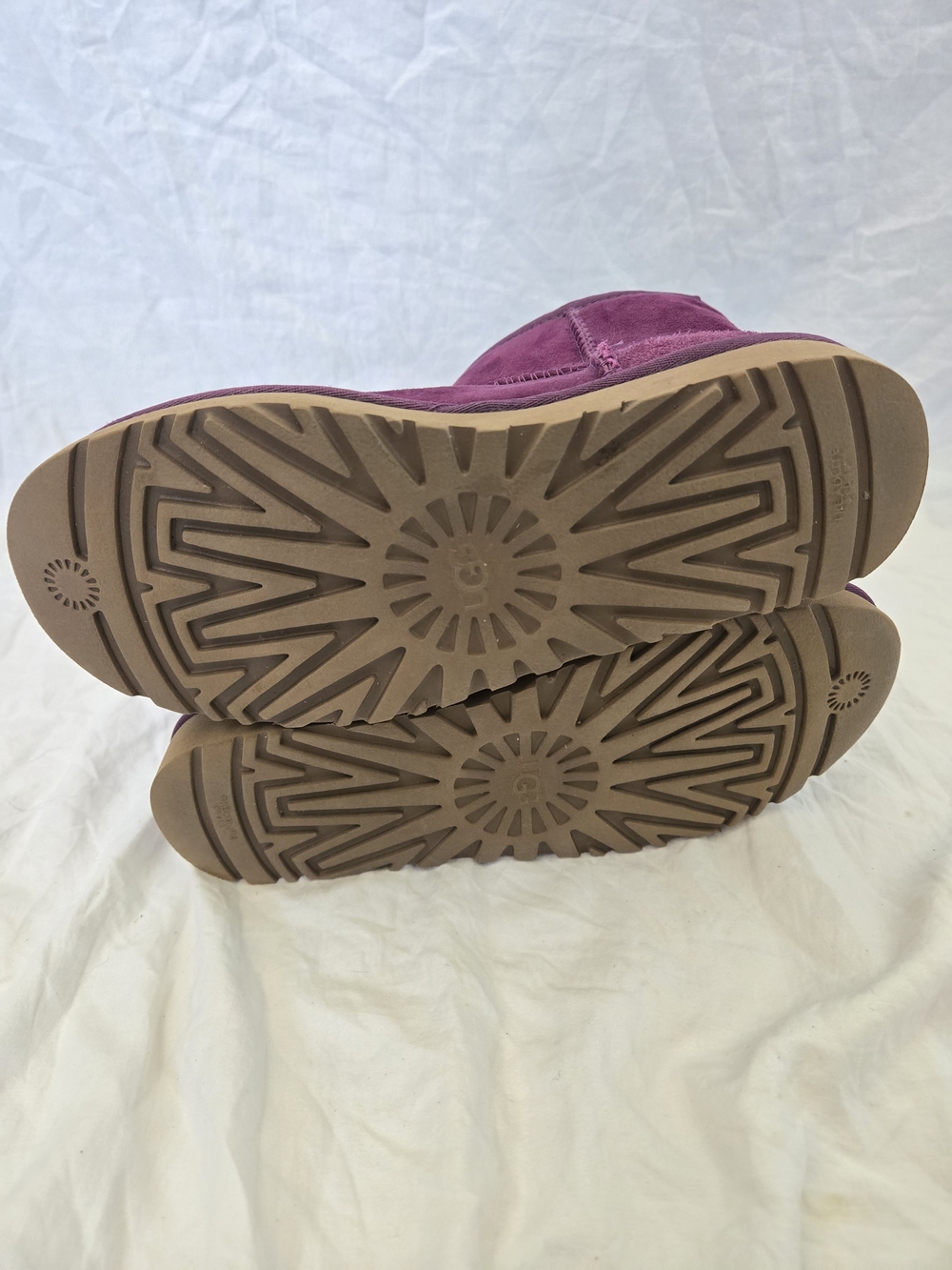 UGG Classic Purple Suede Sheepskin Lined Slip-On Ankle Bootie Round Toe US 7 - Picture 6 of 6